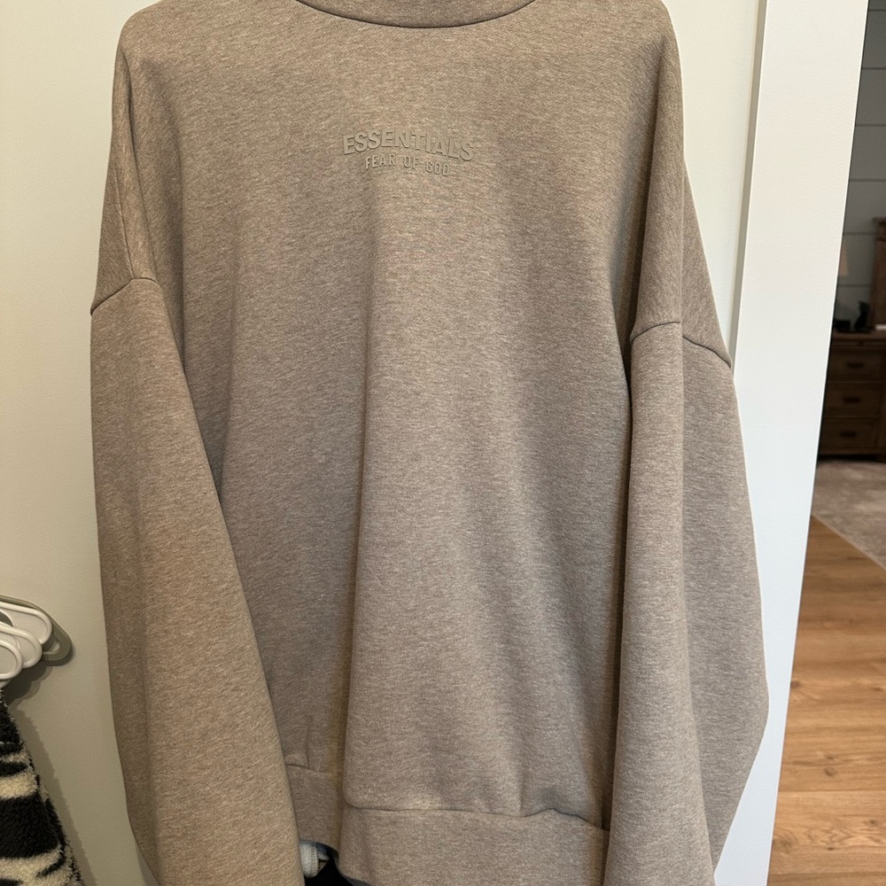 Essentials Men's Beige Hoodie Sweater